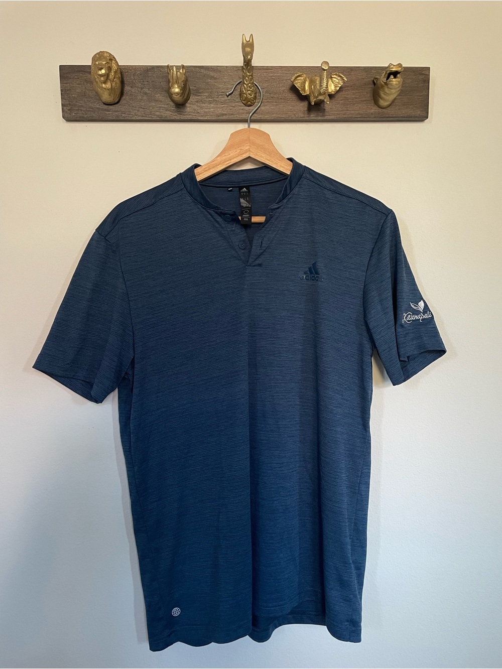 adidas Men’s Navy Henley Collar Polo